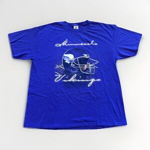 Vintage Minnesota Vikings Shirt Mens XL Purple Cotton NFL 90s Y2K Helmet‎ Logo